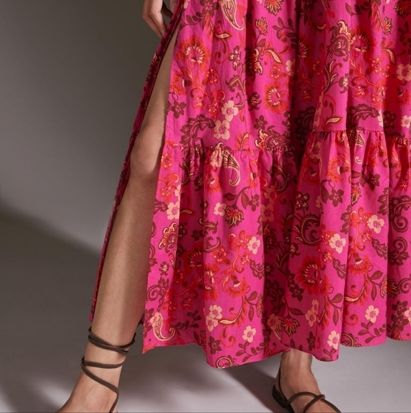 MISA Ysabel Printed V-Neck Maxi Dress size L NWT - Picture 3 of 10